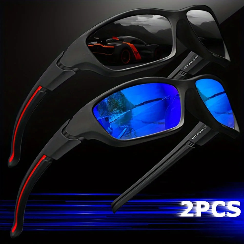 2PCS Polarized Sports Sunglasses for Cycling, Fishing & Hiking