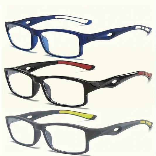 5PCS Sport Style Non-Prescription Anti-Blue Light Reading Glasses – Rectangular PC Frame
