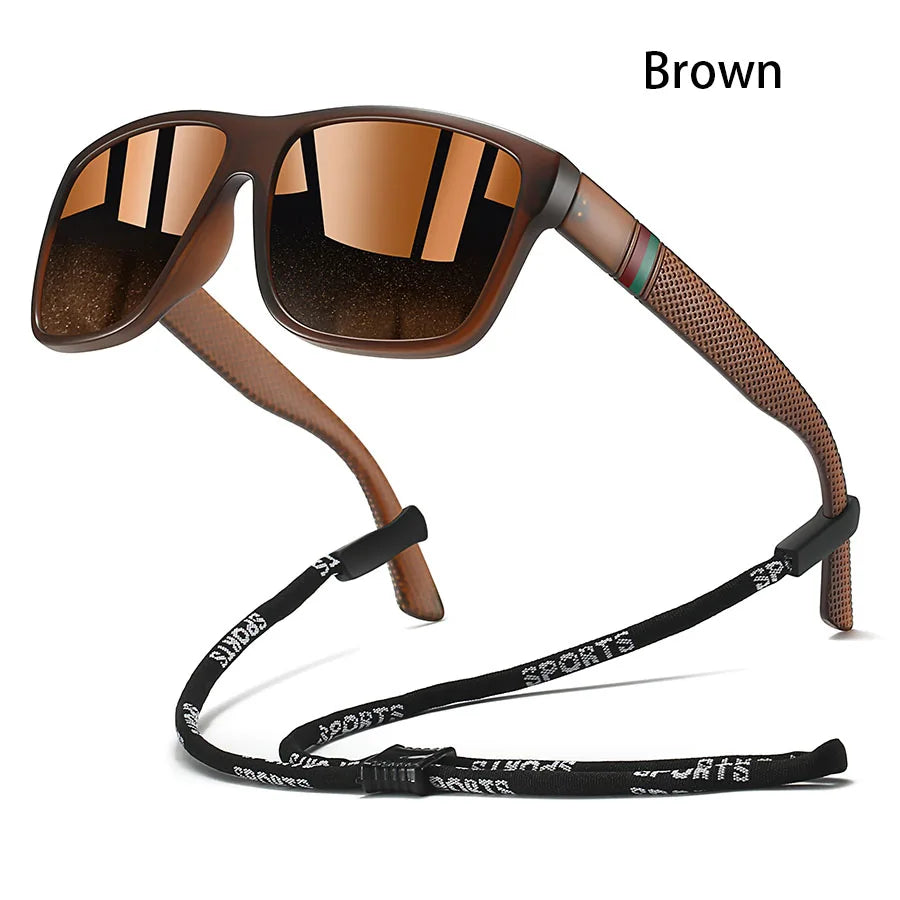 Classic Square Sunglasses with Chain for Men & Women UV400