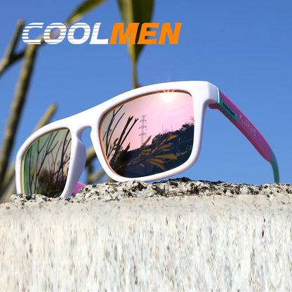 COOLMEN Polarized Square Sunglasses for Men & Women UV400