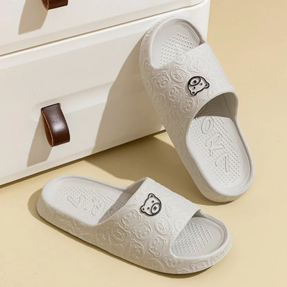 Little Bear Non-Slip Summer Slippers – Soft Indoor Couple Slides