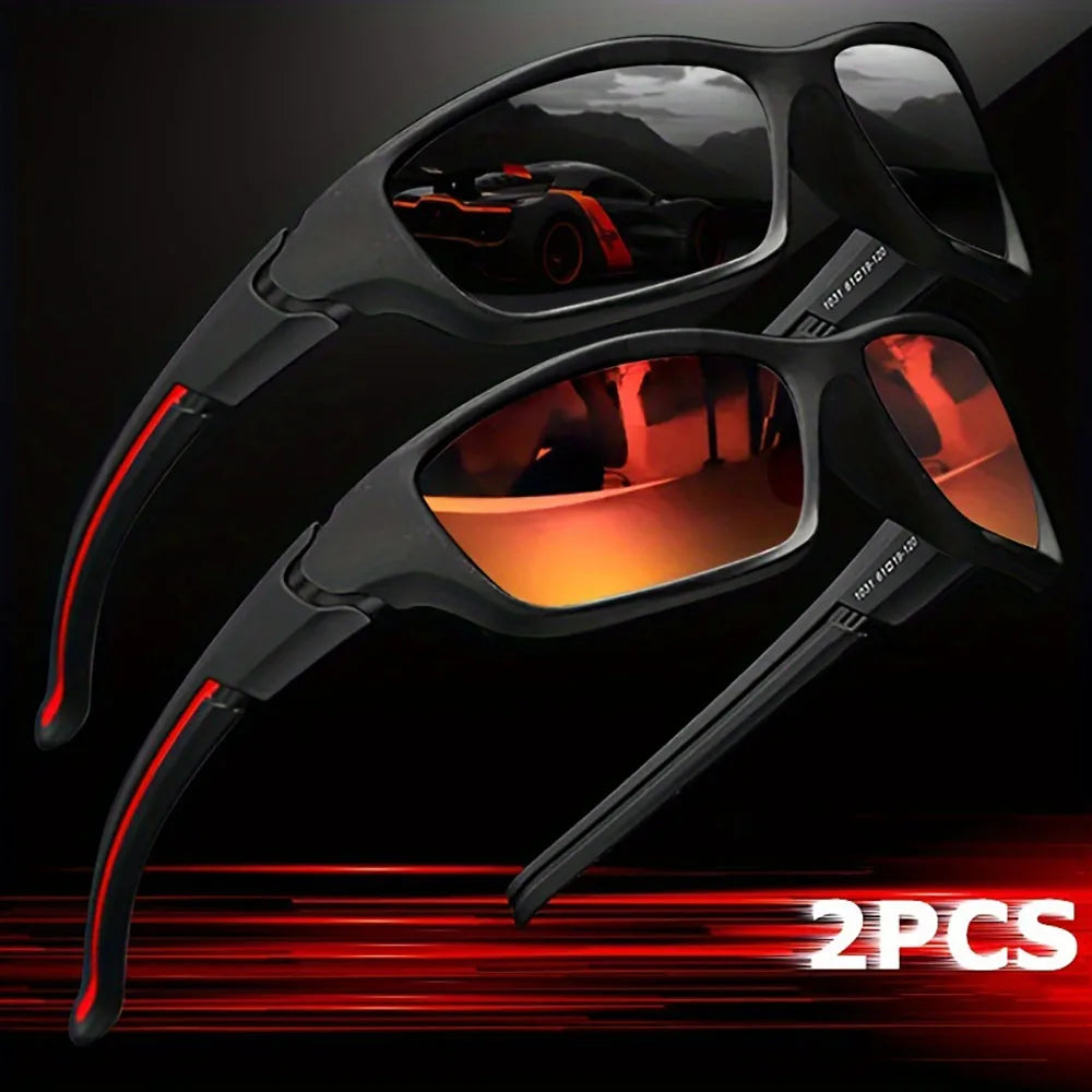 2PCS Polarized Sports Sunglasses for Cycling, Fishing & Hiking