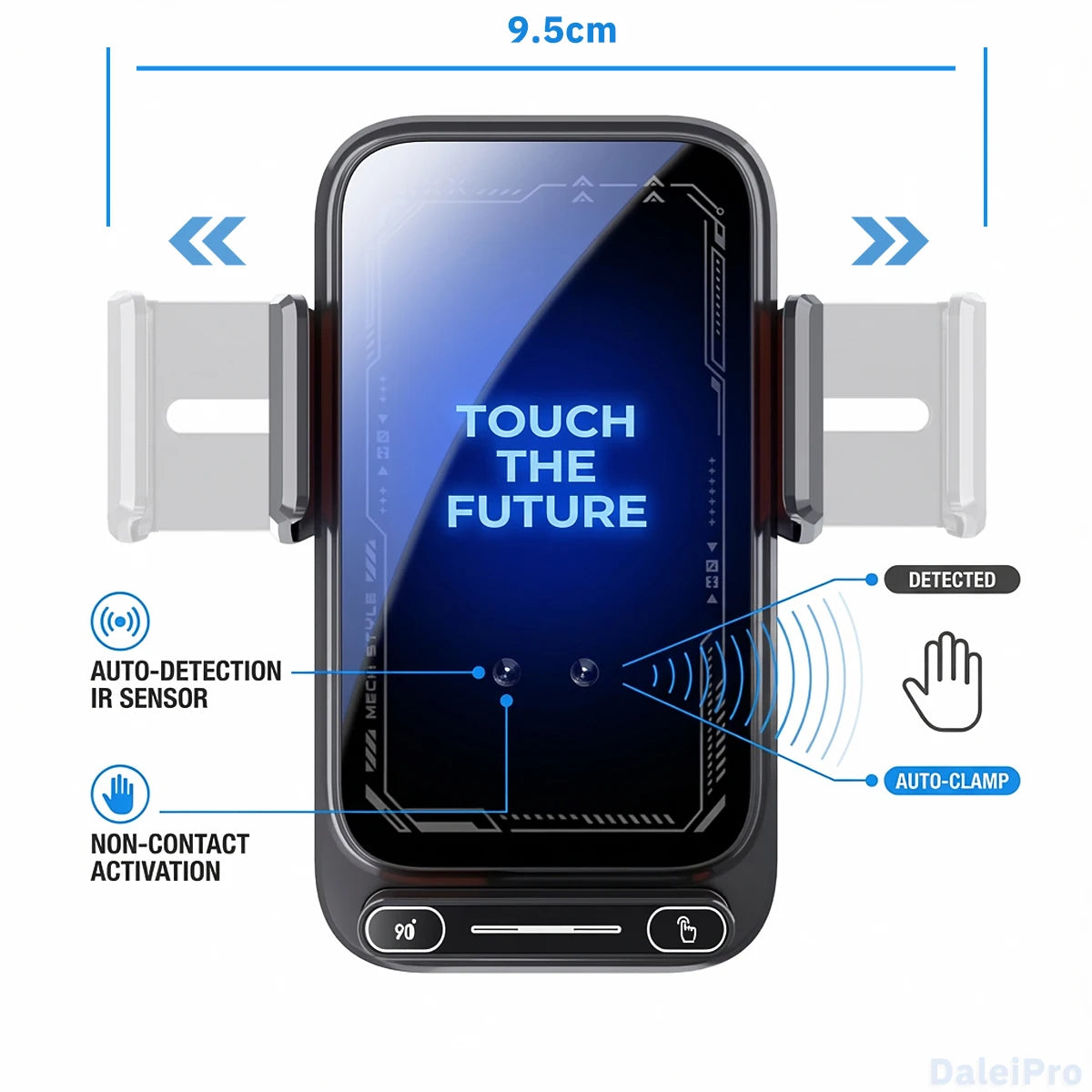 15W Wireless Car Phone Holder Charger – Auto-Sensing Fast Charging Mount