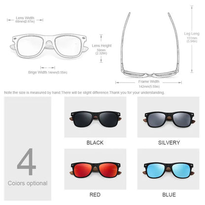 Natural Wooden Polarized Sunglasses Men UV400