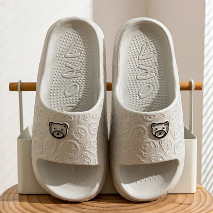 Little Bear Non-Slip Summer Slippers – Soft Indoor Couple Slides