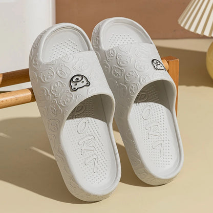 Little Bear Non-Slip Summer Slippers – Soft Indoor Couple Slides