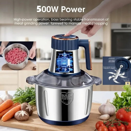 5L Electric Meat Grinder & Food Processor – Multifunction Kitchen Chopper & Slicer