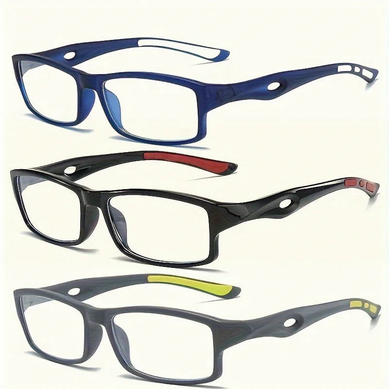 5PCS Sport Style Non-Prescription Anti-Blue Light Reading Glasses – Rectangular PC Frame