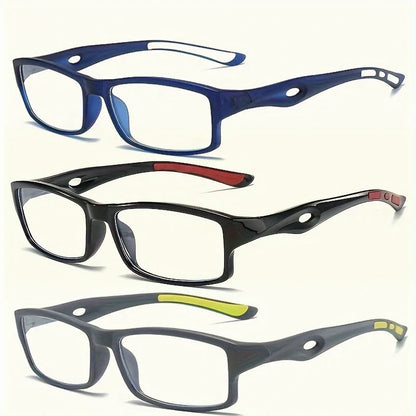 5PCS Sport Style Non-Prescription Anti-Blue Light Reading Glasses – Rectangular PC Frame