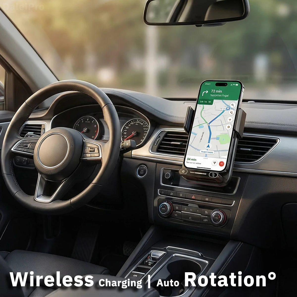 15W Wireless Car Phone Holder Charger – Auto-Sensing Fast Charging Mount