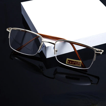 Premium Gold Half-Frame Blue Light Reading Glasses