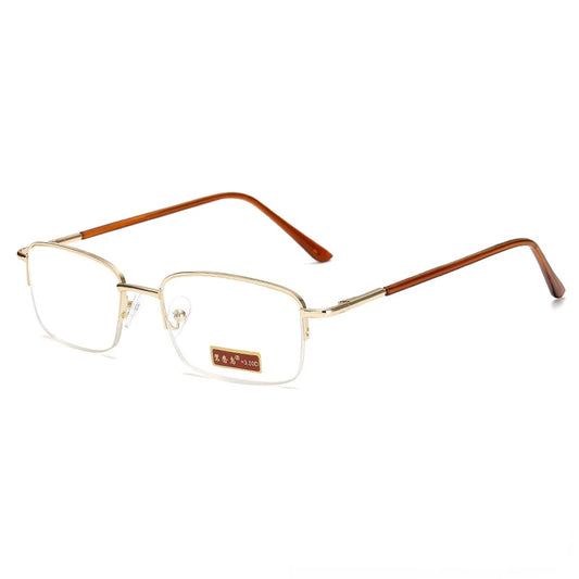 Premium Gold Half-Frame Blue Light Reading Glasses