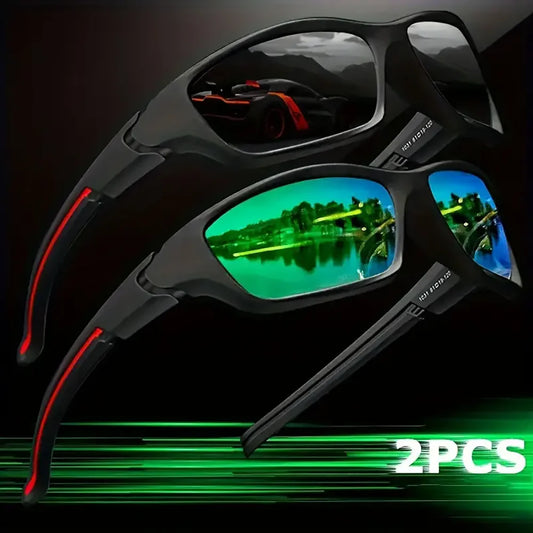2PCS Polarized Sports Sunglasses for Cycling, Fishing & Hiking