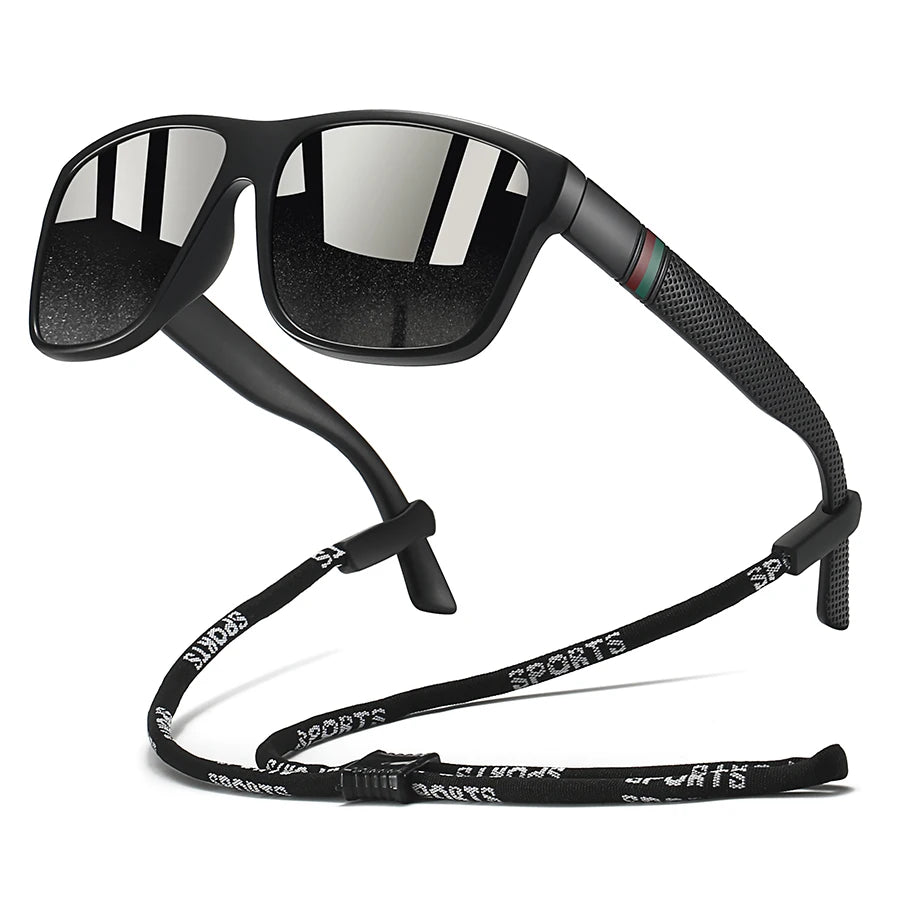Classic Square Sunglasses with Chain for Men & Women UV400