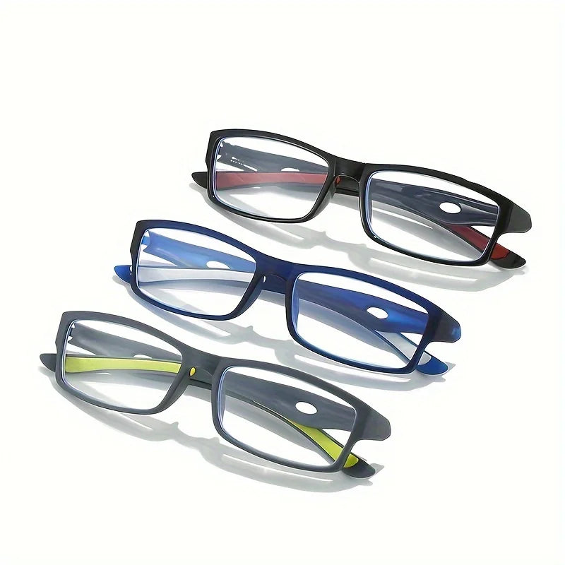 5PCS Sport Style Non-Prescription Anti-Blue Light Reading Glasses – Rectangular PC Frame