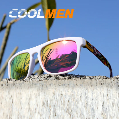 COOLMEN Polarized Square Sunglasses for Men & Women UV400
