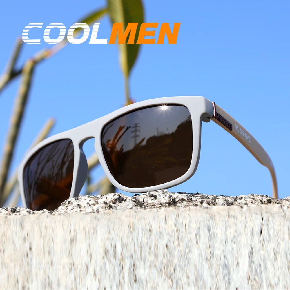 COOLMEN Polarized Square Sunglasses for Men & Women UV400