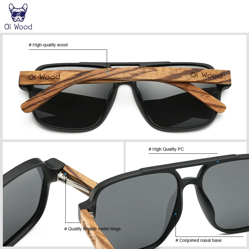 Wooden Polarized Sunglasses for Men UV400