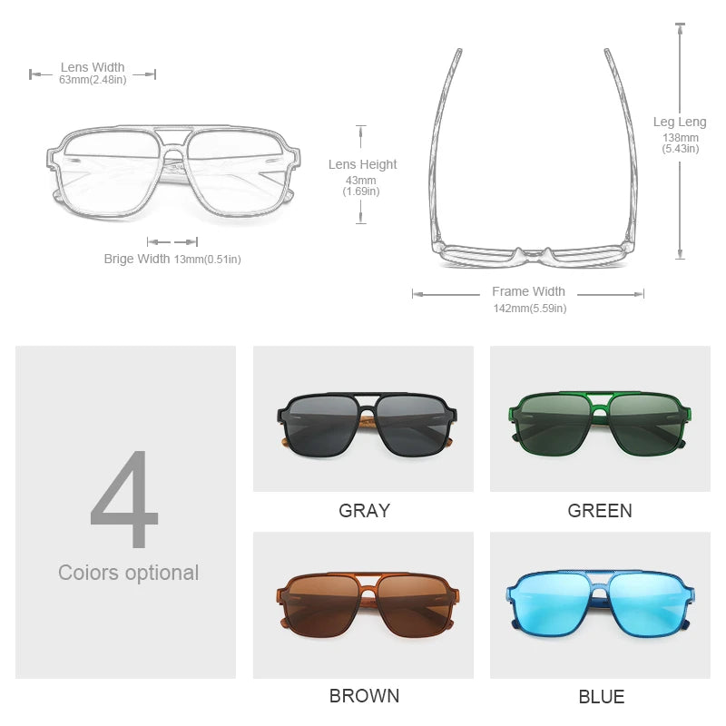 Wooden Polarized Sunglasses for Men UV400