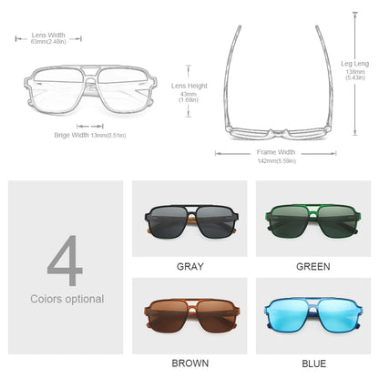 Wooden Polarized Sunglasses for Men UV400