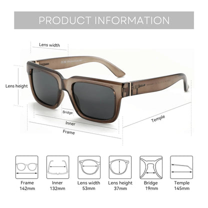 ZENOTTIC Retro Rectangle Polarized Sunglasses