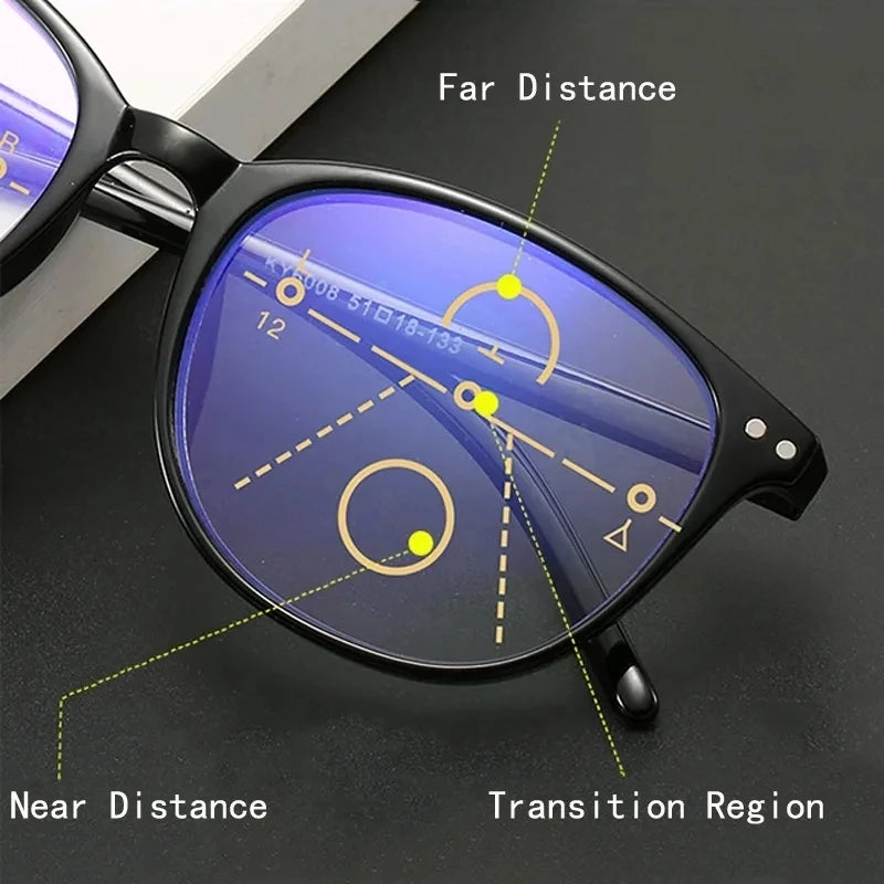 3-in-1 Progressive Multifocal Reading Glasses for Women +1.0 to +4.0