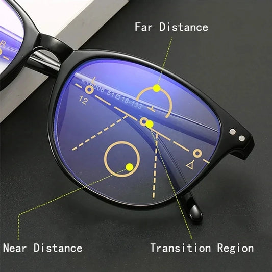 3-in-1 Progressive Multifocal Reading Glasses for Women +1.0 to +4.0