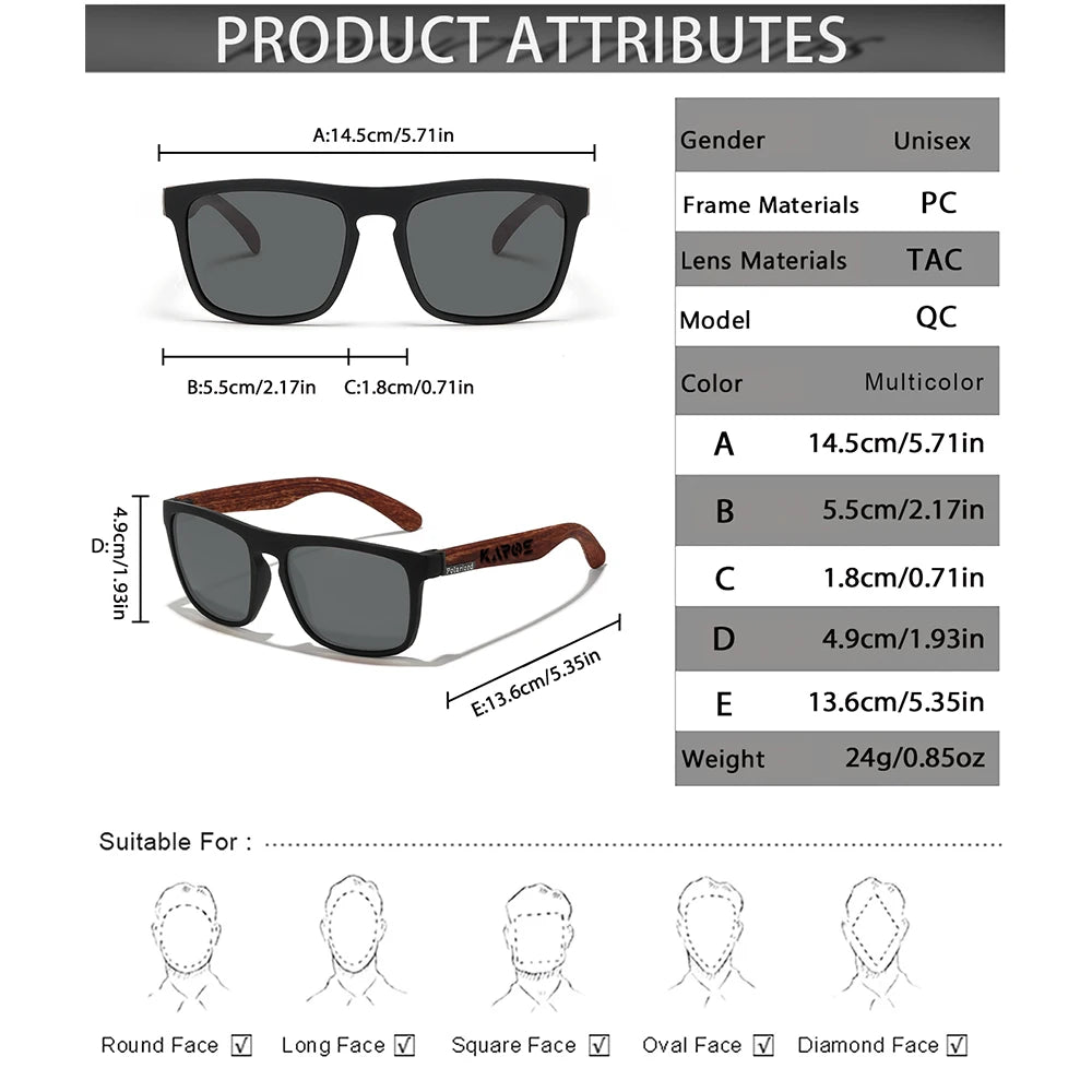COOLMEN Polarized Square Sunglasses for Men & Women UV400