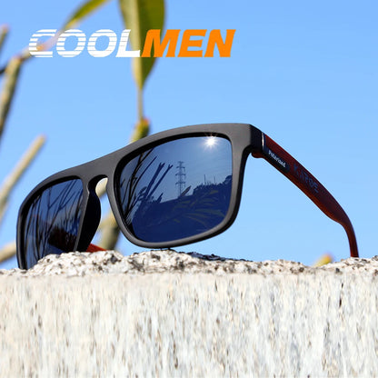 COOLMEN Polarized Square Sunglasses for Men & Women UV400