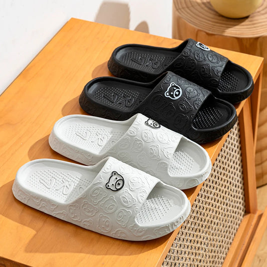Little Bear Non-Slip Summer Slippers – Soft Indoor Couple Slides