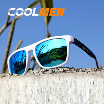 COOLMEN Polarized Square Sunglasses for Men & Women UV400