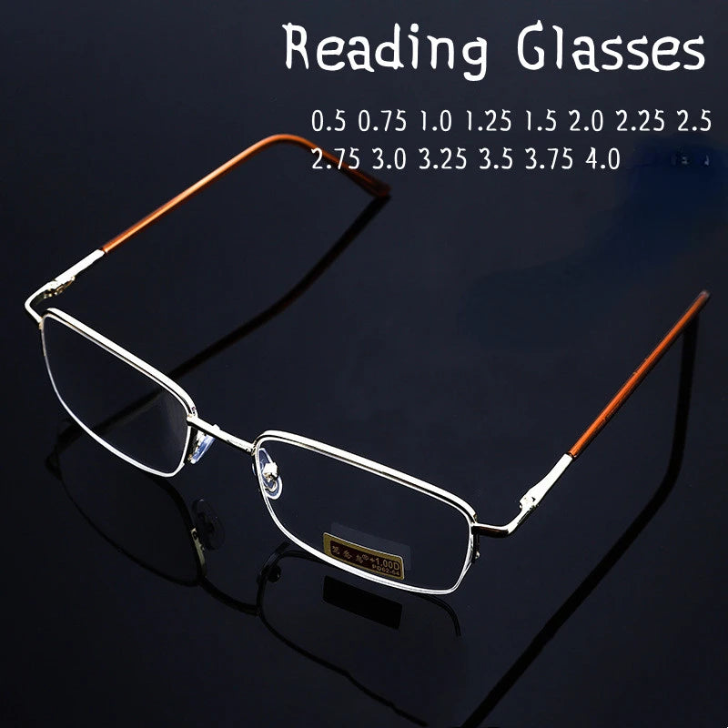 Premium Gold Half-Frame Blue Light Reading Glasses