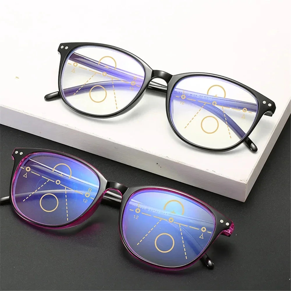 3-in-1 Progressive Multifocal Reading Glasses for Women +1.0 to +4.0