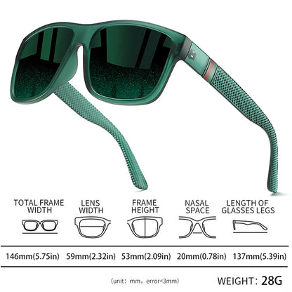 Classic Square Sunglasses with Chain for Men & Women UV400