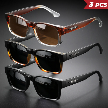 Retro Punk Square Sunglasses 3PCS UV400