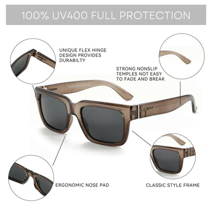 ZENOTTIC Retro Rectangle Polarized Sunglasses