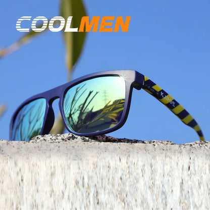 COOLMEN Polarized Square Sunglasses for Men & Women UV400