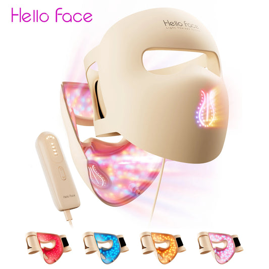 Hello Face M300 4D LED Therapy Mask – Anti-Aging & Acne Care Silicone Mask