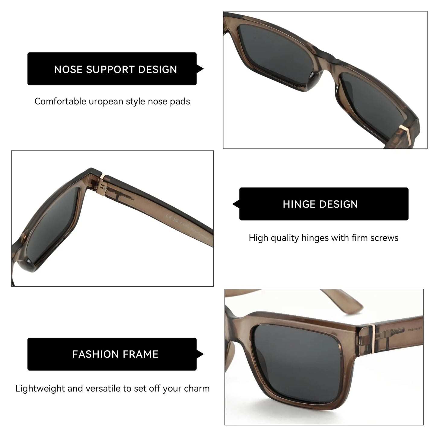 ZENOTTIC Retro Rectangle Polarized Sunglasses