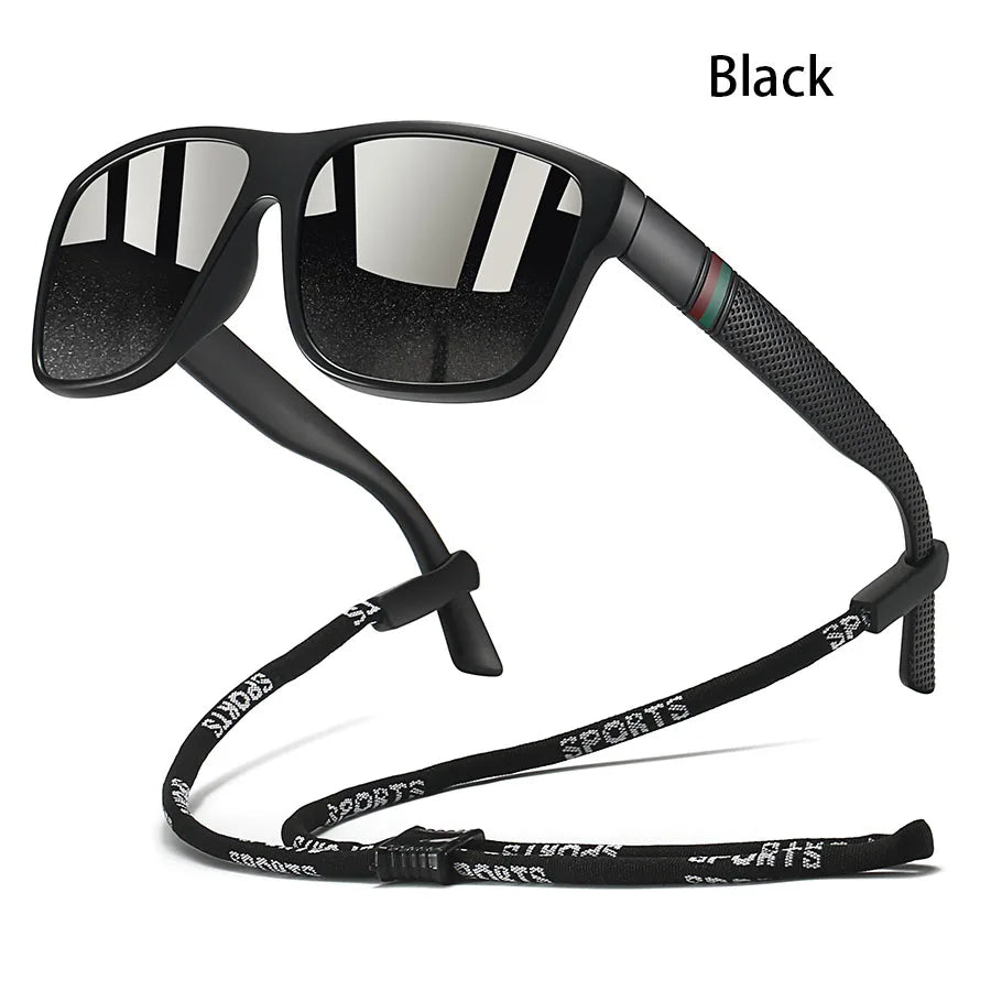Classic Square Sunglasses with Chain for Men & Women UV400