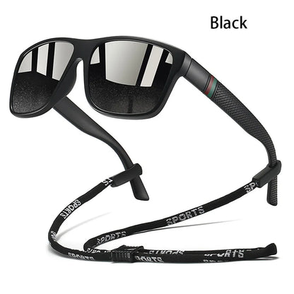 Classic Square Sunglasses with Chain for Men & Women UV400